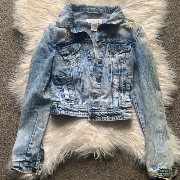 Y2K Destroyed Ripped Cropped Jean Jacket - Picture 2 of 12